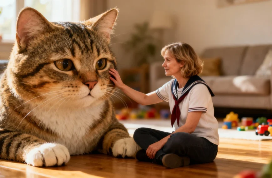 Dieser Kater ist so groß wie ein Schulkind – das Internet staunt